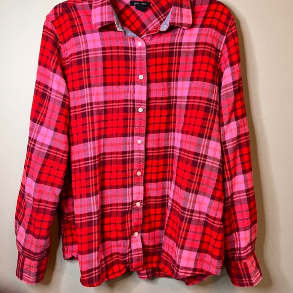 Lands End Button Up Flannel Size XL - Picture 2 of 4